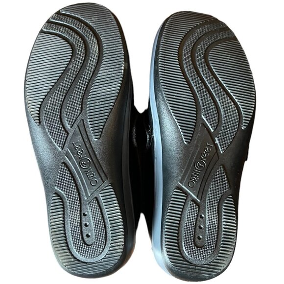 Women's Black Chelsea OrthoFeet Gel Leather Slip-On Comfort Loafer Sz 6.5 X-Wide - Picture 6 of 9